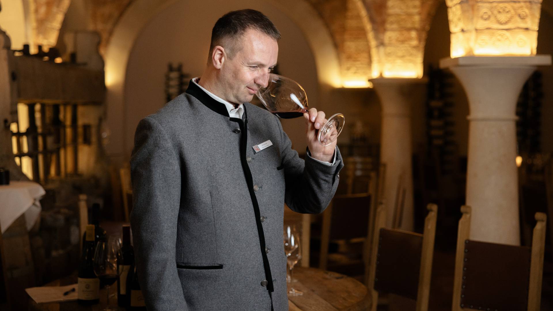 Wein Tasting durch den Sommelier des Quellenhof Leutasch